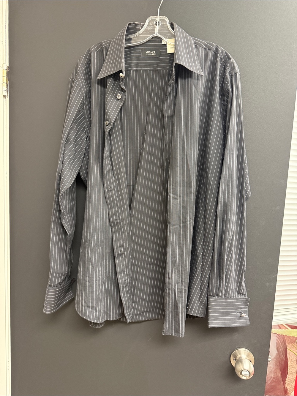 Versace Classic Men's Pinstripe Shirt - Black and White